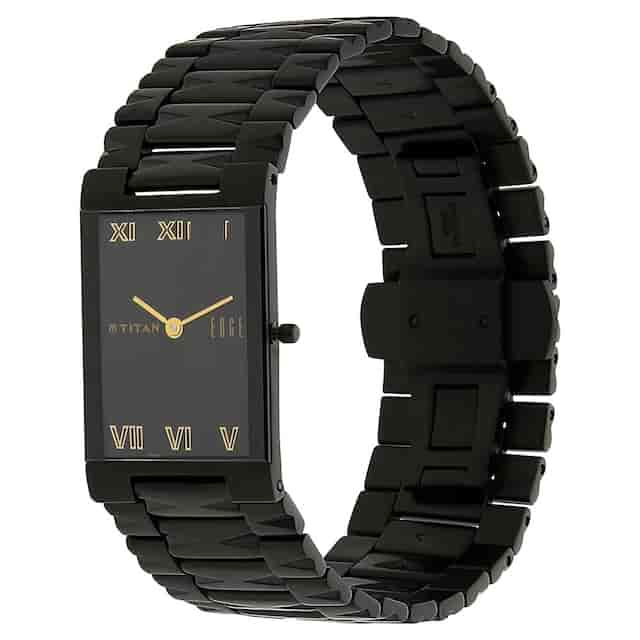 Edge Black Dial Black Stainless Steel Strap Watch NP1296NM01