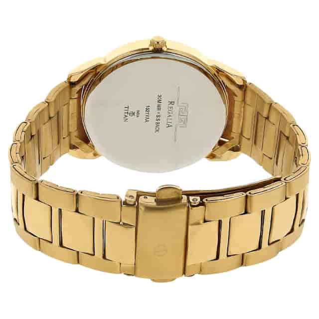 Titan watch golden deals colour price