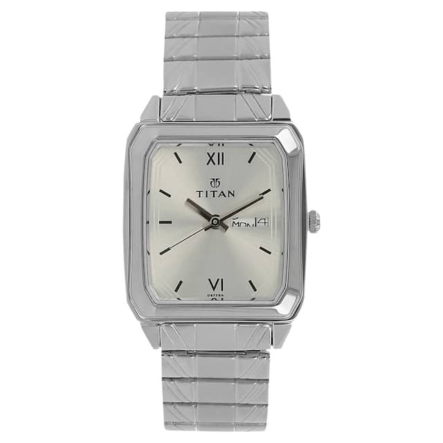 Titan Silver Dial Silver Stainless Steel Strap Watch 1581SM03