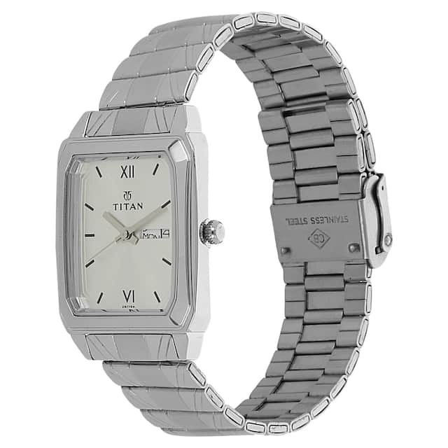 Titan Silver Dial Silver Stainless Steel Strap Watch 1581SM03