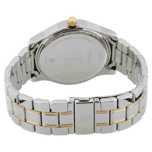 Titan Silver Dial Two Toned Stainless Steel Strap Watch NP1627BM03