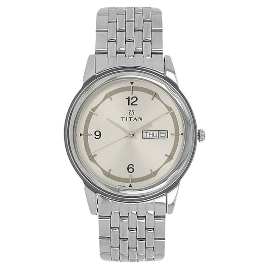 TITAN Silver Dial Silver Stainless Steel Strap Watch NK1638SM01