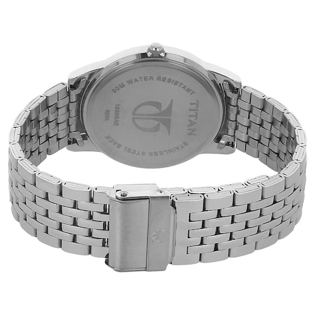 TITAN Silver Dial Silver Stainless Steel Strap Watch NK1638SM01