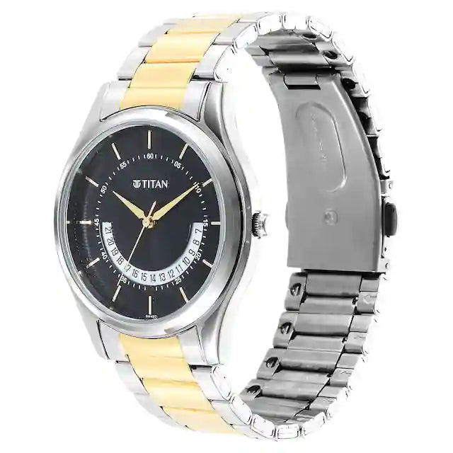 Titan Karishma Black Dial Brass Strap Watch 1713BM02 (DM457)