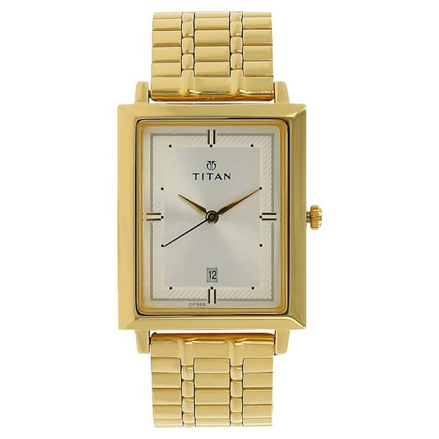 TITAN Silver Dial Golden Stainless Steel Strap Watch NL1715YM01(DF988)