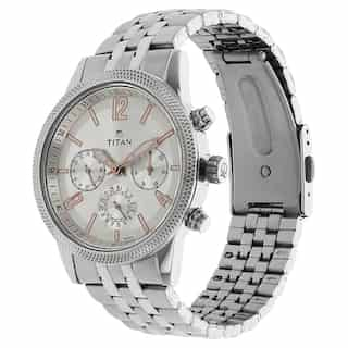 Titan Workwear Watch with Silver Dial & Stainless Steel Strap NP1734SM01 (DG342)