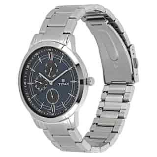 Titan Workwear Watch with Blue Dial & Stainless Steel Strap NN1769SM01 (DH350)