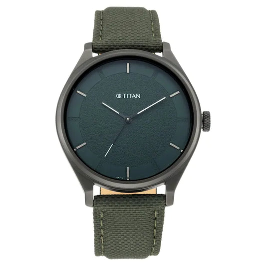 TITAN Workwear Watch with Green Dial & Fabric Strap 1802NL02 / NS1802NL02