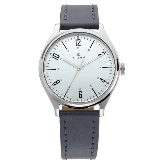 Workwear Watch with Silver Dial & Blue Leather Strap 1802SL02