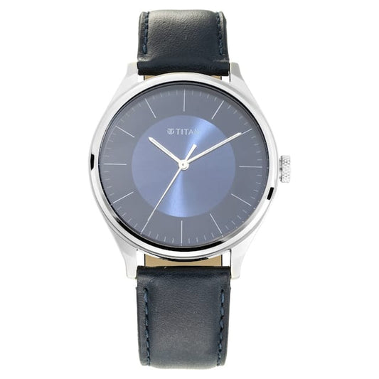 Titan Workwear Watch with Blue Dial & Leather Strap 1802SL06