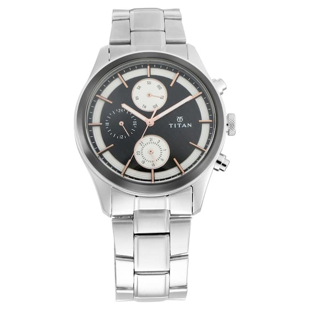 Titan Silver Dial Stainless Steel Strap Watch 1805KM01 / NS1805KM01