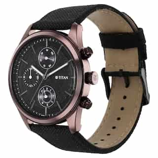 Titan Neo Splash Black Dial Fabric Strap Watch 1805QP01