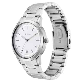 Workwear Watch with White Dial & Metal Strap 1806SM03 (DK825)