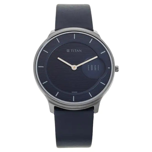 TITAN Edge Watch with Blue Dial in Anthracite Case NQ1843QL01/NS1843QL01