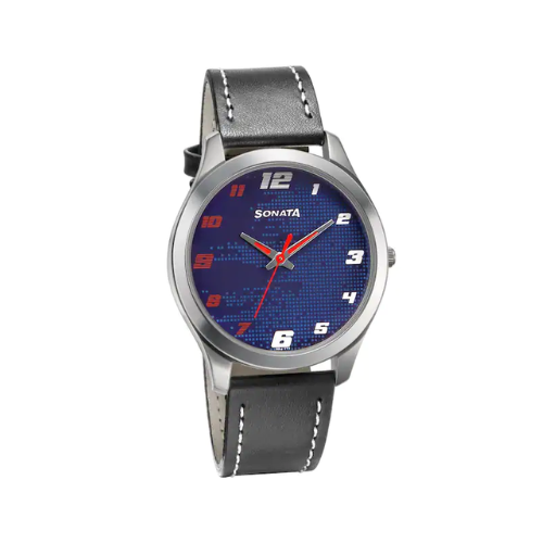 RPM Midnight Blue Dial Leather Strap Watch 77063SL07