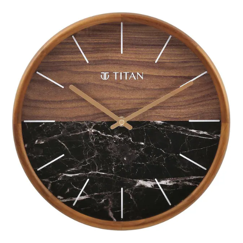 Titan Wooden Clock with Wood & Stone Textures 30 x 30 cm (Medium Size) W0077WA02