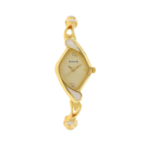 Champagne Dial Golden Metal Strap Watch NR8073YM01