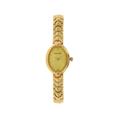 Champagne Dial Golden Metal Strap Watch NR8107YM02