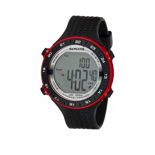 SF Pedometer Black Strap Digital Watch 77040PP02J