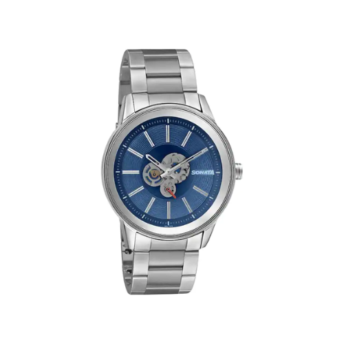 Unveil Watch With Blue Dial Brass Strap NR7133SM02