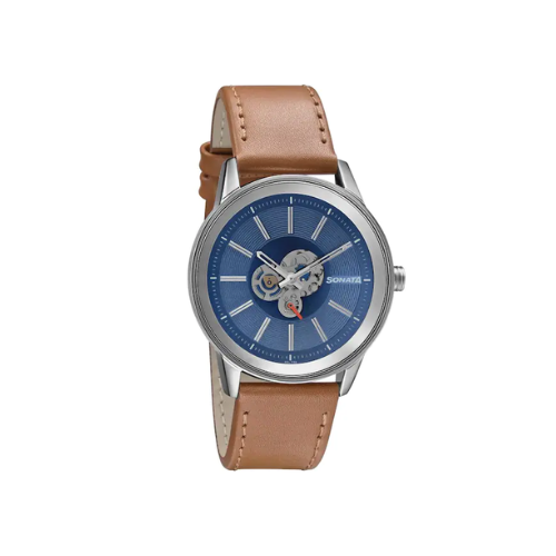 Unveil Watch With Blue Dial & Leather Strap 7133SL02