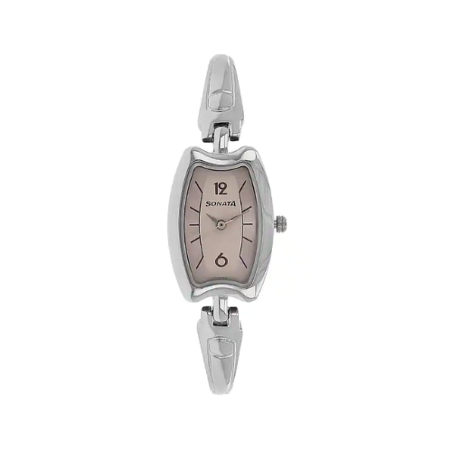 Pink Dial Silver Metal Strap Watch 8116SM02 (SDG155)