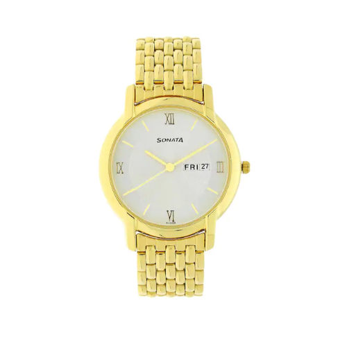 White Dial Yellow Stainless Steel Strap Watch NP7954YM01W