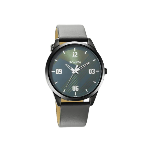 Force Green Dial Grey Leather Strap Watch NR7146NL03