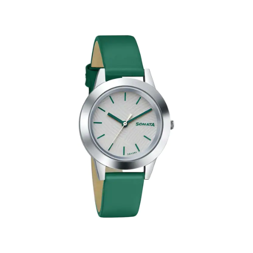 Bottle Green Watch From Splash By Sonata NR87019SL17