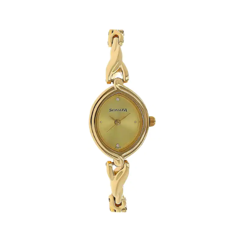 Champagne Dial Golden Metal Strap Watch NR8109YM02