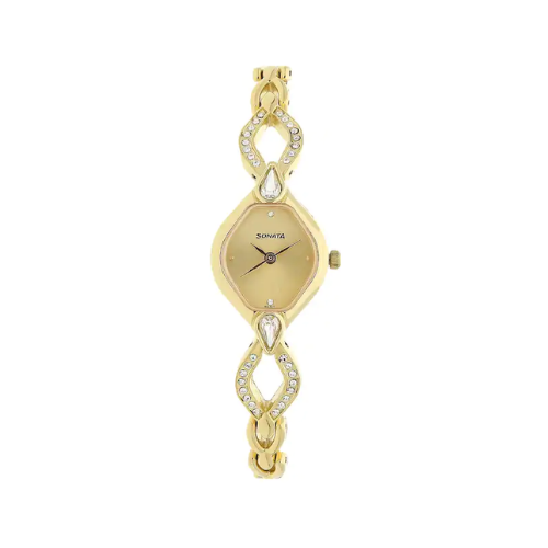 Champagne Dial Golden Metal Strap Watch NR8063YM04