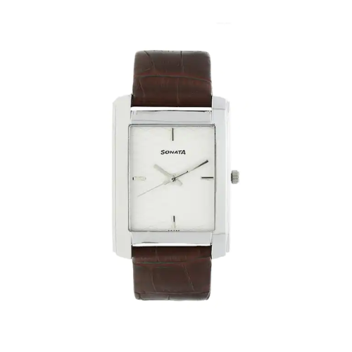 Silver Dial Brown Leather Strap Watch ND7953SL01CJ (SD295)