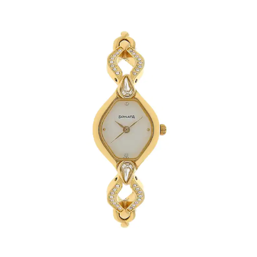 White Dial Golden Metal Strap Watch NR8063YM03