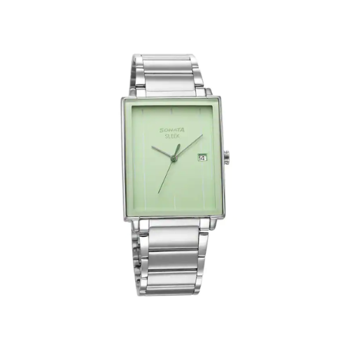 Sleek Green Dial Analog With Date Watch 7148SM01