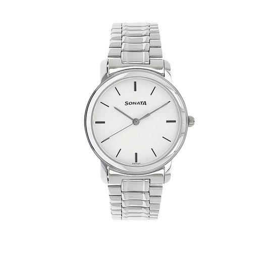 White Dial Silver Stainless Steel Strap Watch NR1013SM01