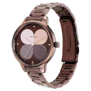 Purple Glam It Up Brown Dial Stainless Steel Strap Watch 2648QM01 (DM407)