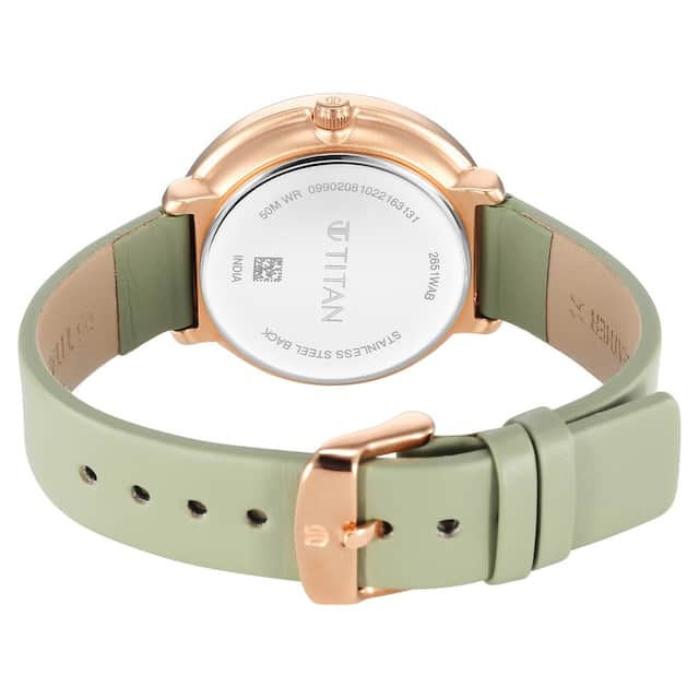 Neo Green Dial Leather Strap Watch for Women 2648WL06