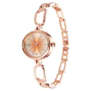 Titan Raga Viva Silver Dial Rose Gold Brass Strap Watch NP2667WM01