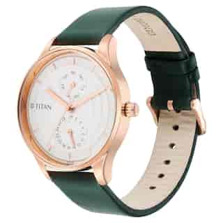 Titan Neo Workdays Silver Dial Quartz Multifunction Leather Strap watch for Women NS2670WL05 / 2670WL05