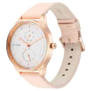 Titan Neo Workdays Silver Dial Women Watch With Leather Strap NS2670WL06 / 2670WL06