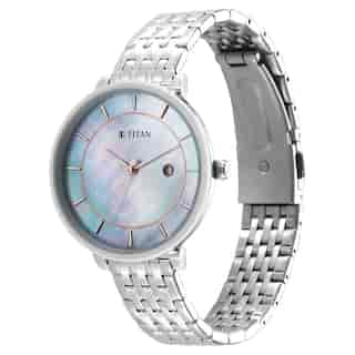 Titan Workwear Blue Dial Analog with Date Watch for Women 2673SM01