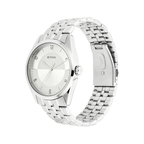 Workwear Watch with Silver white Dial & Metal Strap NN1729SM06 (DK234)