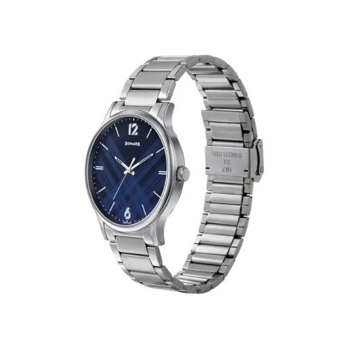 Smart Plaid In Blue Dial Stainless Steel Strap Watch NR77105SM01W