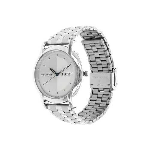 Silver Dial Silver Stainless Steel Strap Watch NL7954SM07