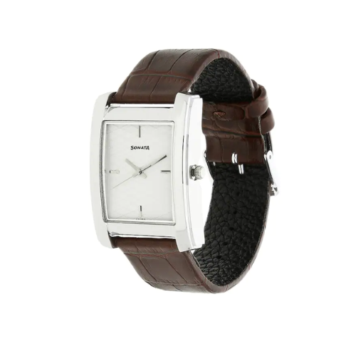 Silver Dial Brown Leather Strap Watch ND7953SL01CJ (SD295)