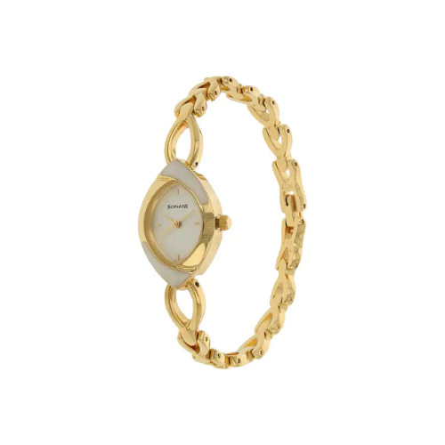 White Dial Golden Metal Strap Watch NR8069YM01