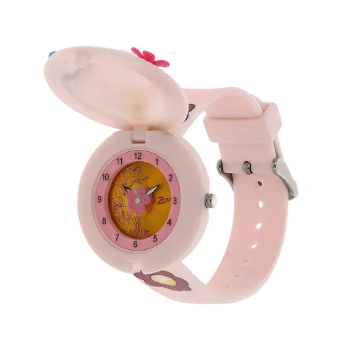 Golden Dial Pink Plastic Strap Watch NPC4032PP01