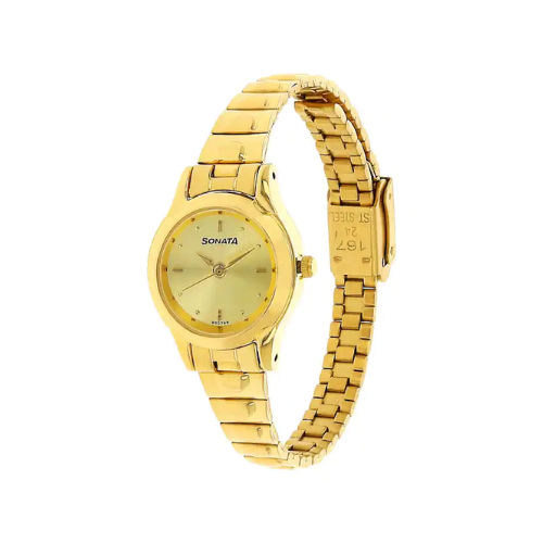 Champagne Dial Golden Stainless Steel Strap Watch NR8098YM02