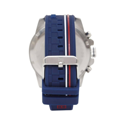 Tommy Hilfiger Mens Blue Dial Silicone Multi-Function Watch - 1791476