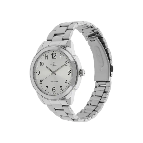 TITAN White Dial Silver Metal Strap Watch NN1585SM04 (DF305)